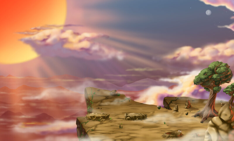 Desert Landscape at Dusk — Orange