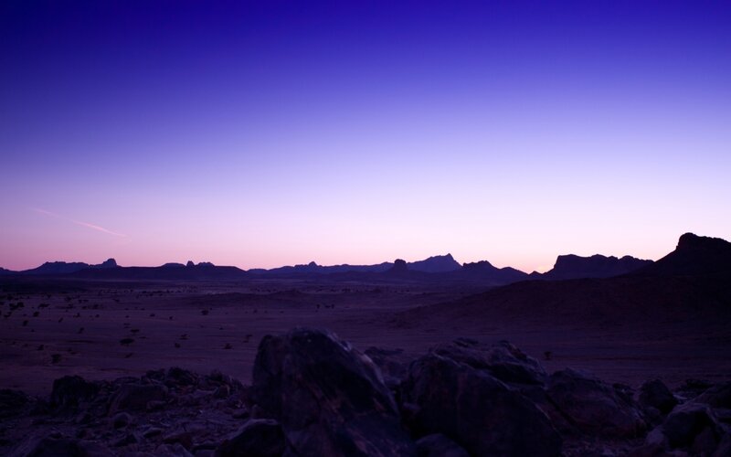 Desert Landscape at Dusk — Purple