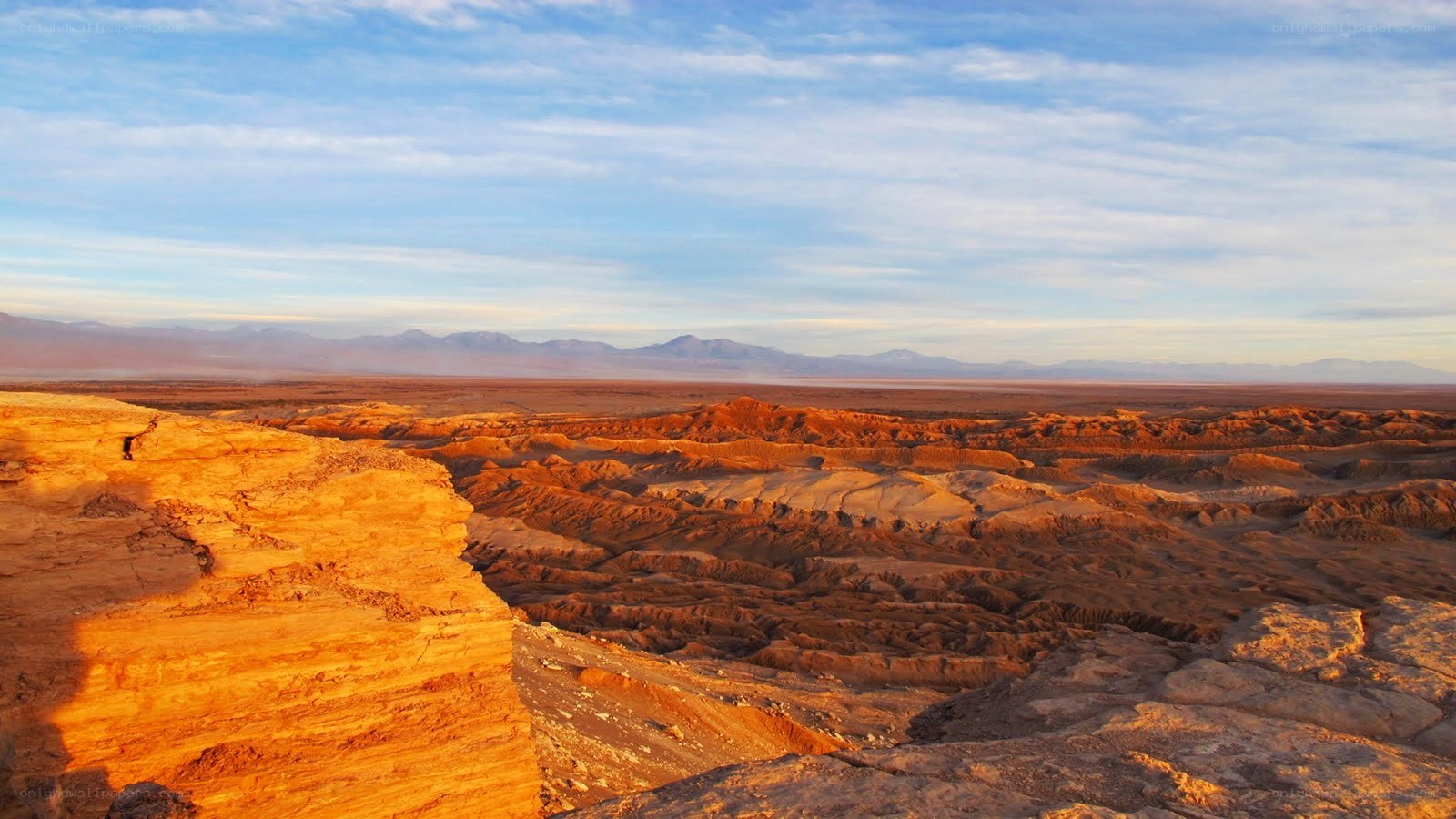 Desert landscape at sunrise