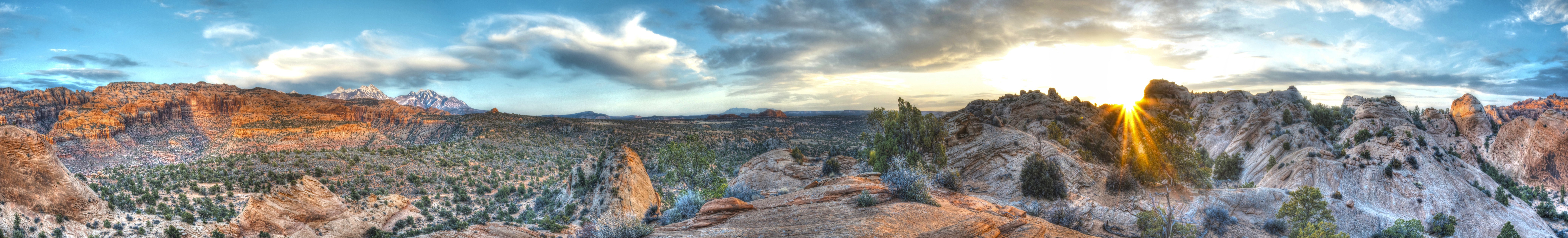 Desert landscape at sunset