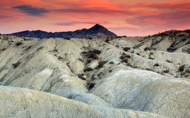 Desert landscape at sunset