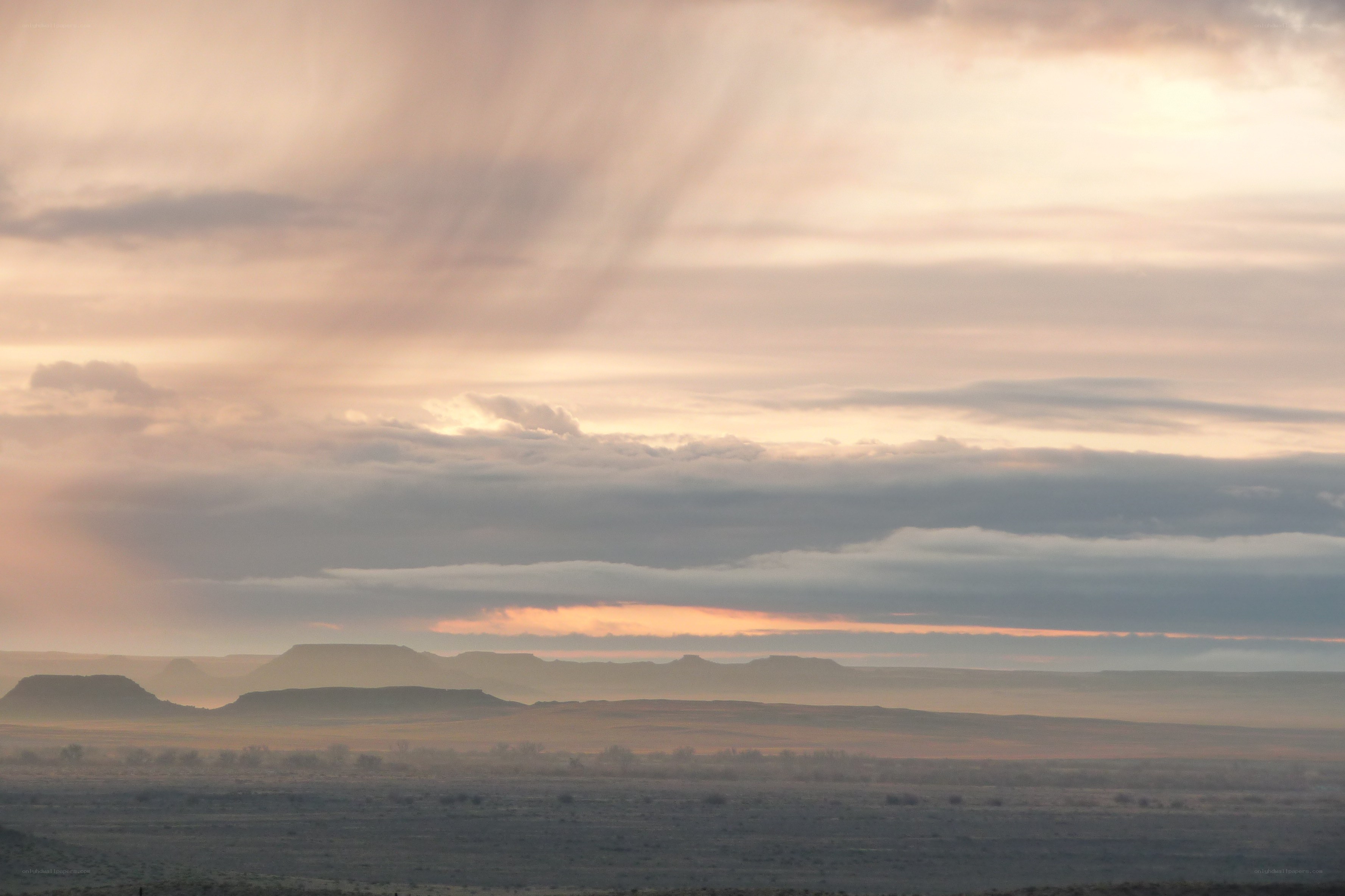 Desert landscape at sunset