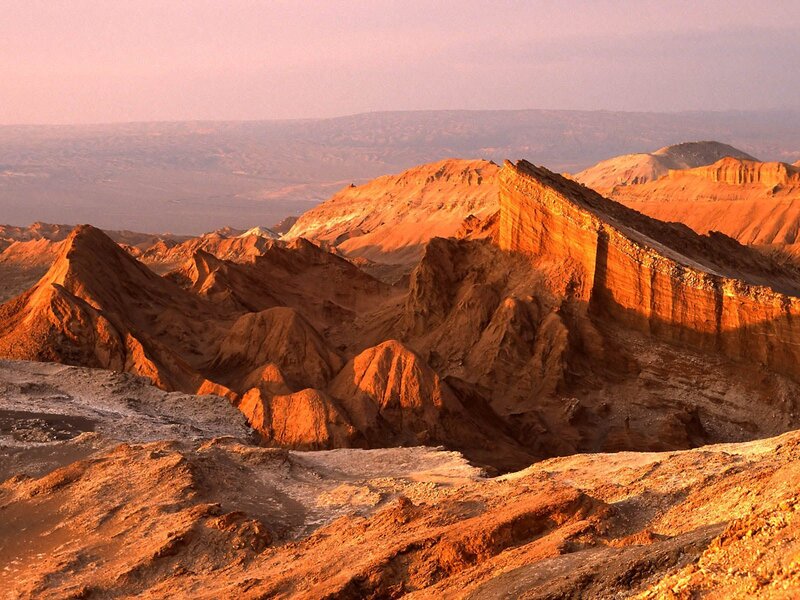 Desert landscape at sunset