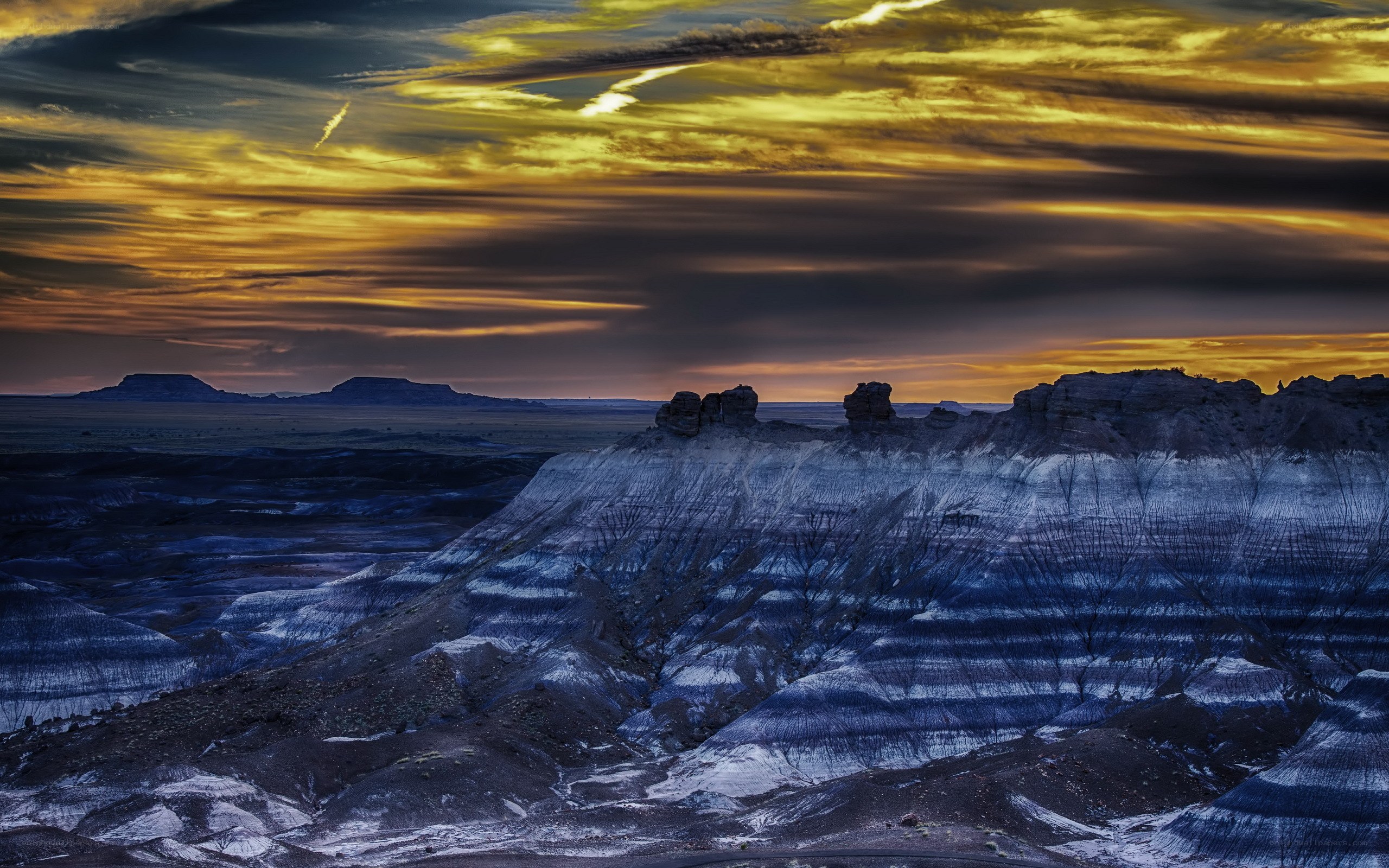 Desert landscape at sunset