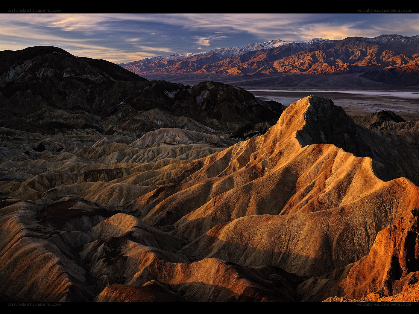 Desert landscape at sunset