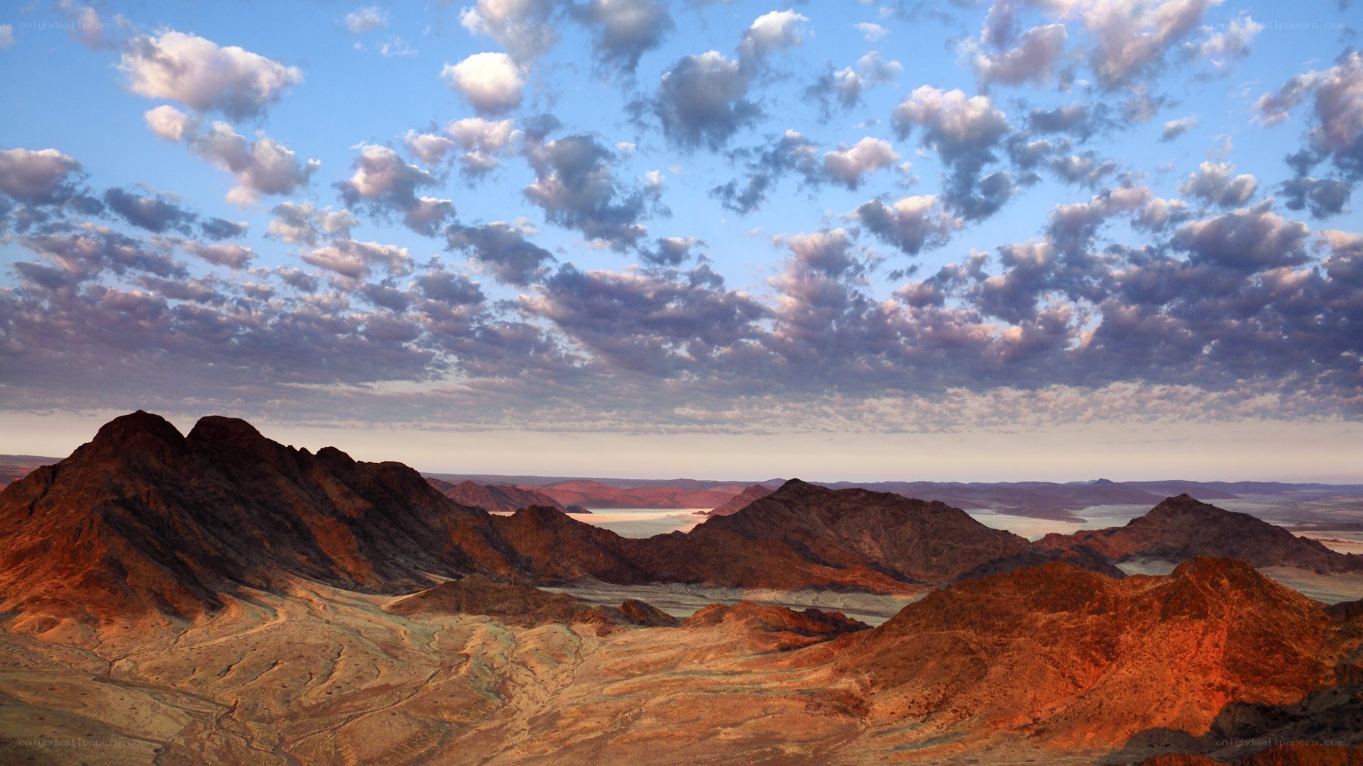 Desert landscape at sunset