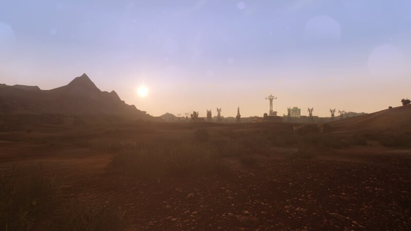 Desert Landscape at Sunset — Brown, Serene
