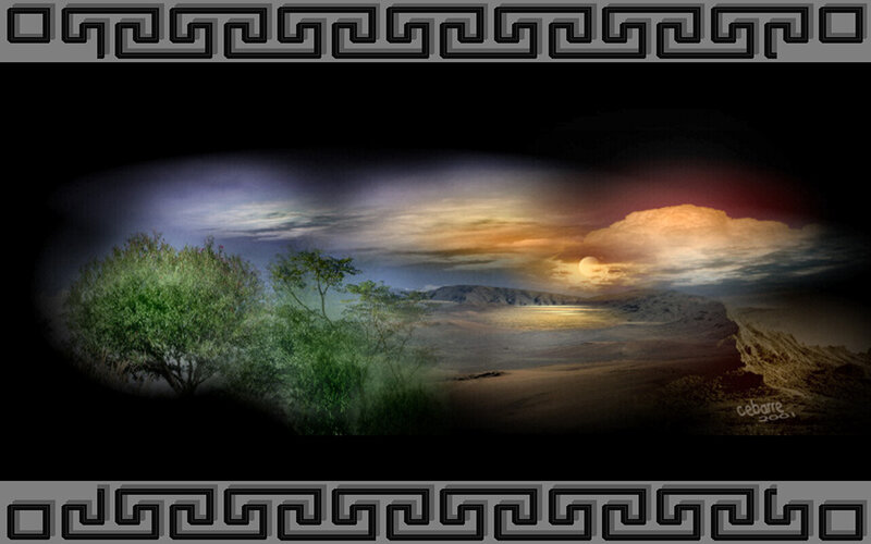 Desert Landscape at Sunset — Brown