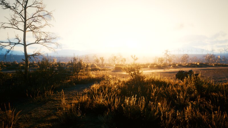 Desert Landscape at Sunset — Gold