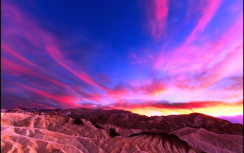 Desert Landscape at Sunset — Purple
