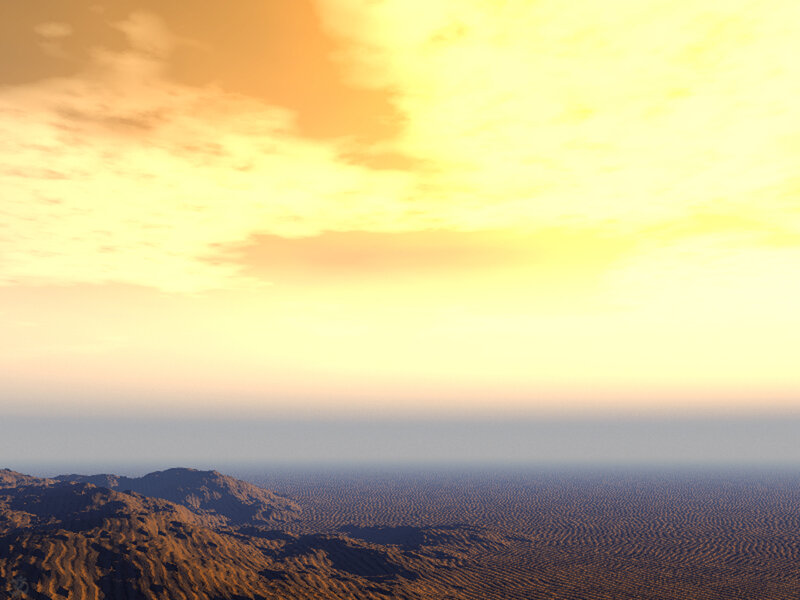 Desert Landscape at Sunset — Yellow