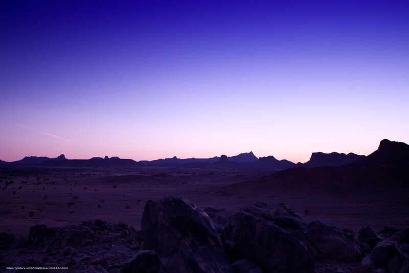 Desert landscape at twilight