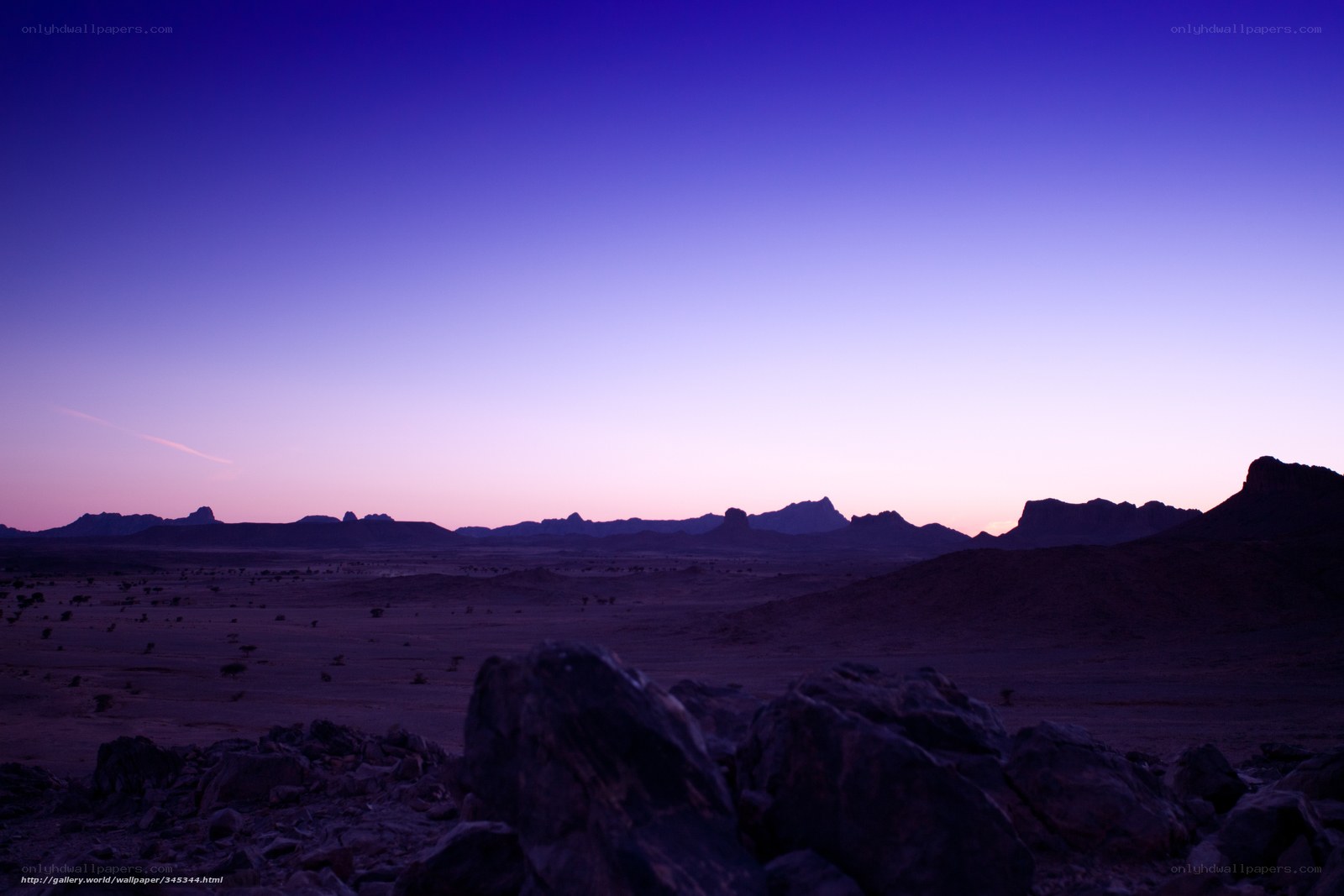 Desert landscape at twilight