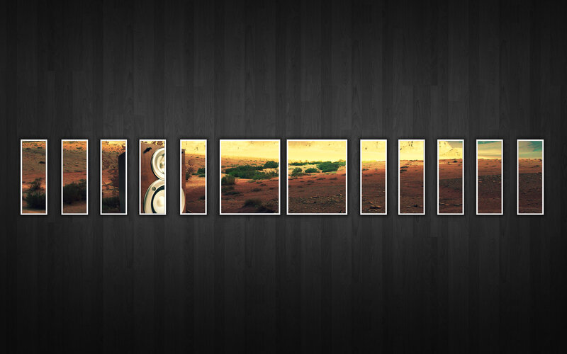 Desert landscape collage