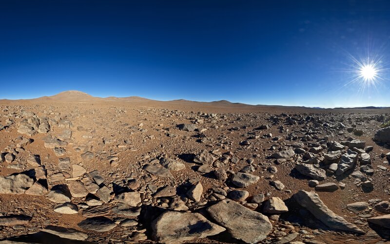 Desert landscape under bright sun