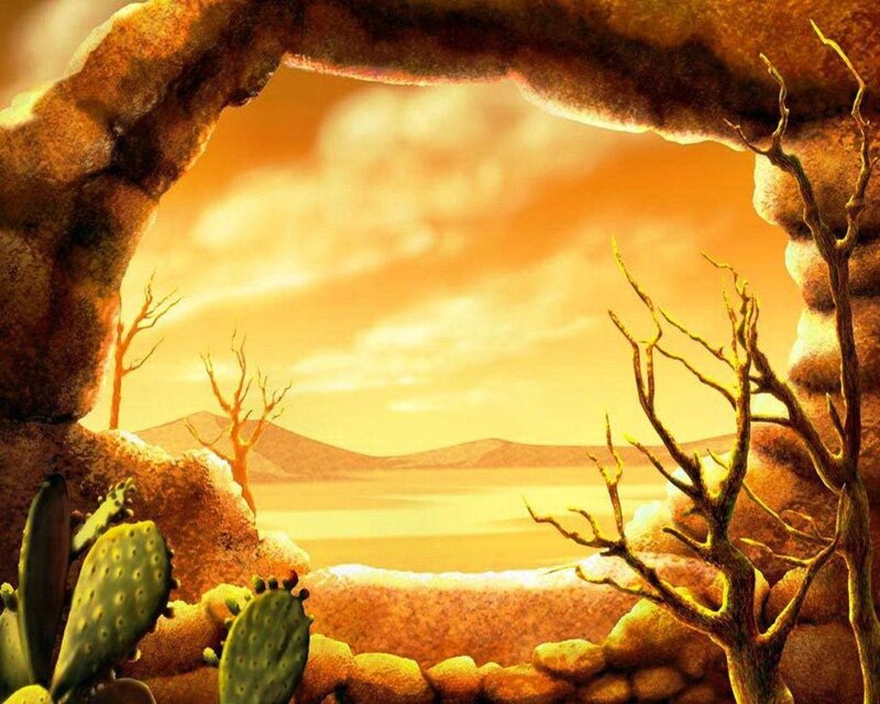 Desert Landscape View — Orange