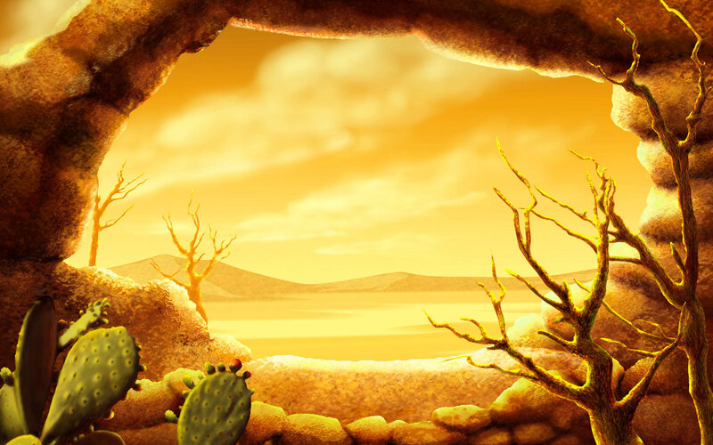 Desert Landscape View — Yellow, Arid