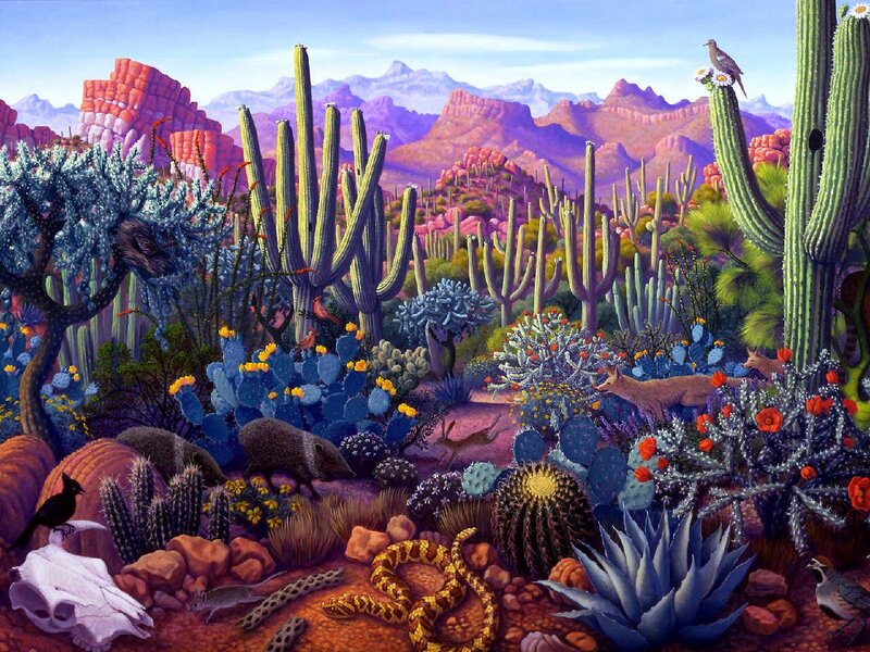 Desert Landscape with Animals