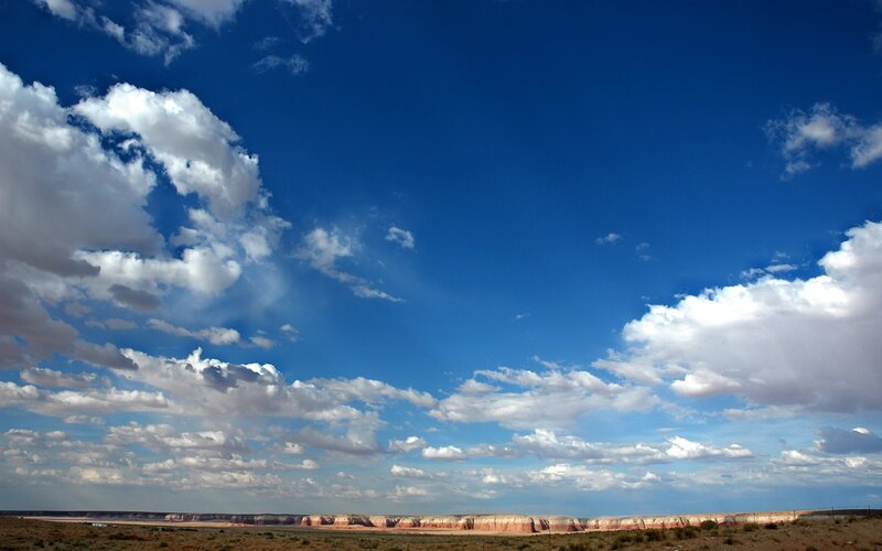 Desert landscape with blue sky
