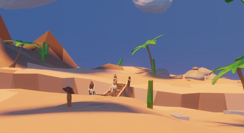 Desert Landscape with Bridge