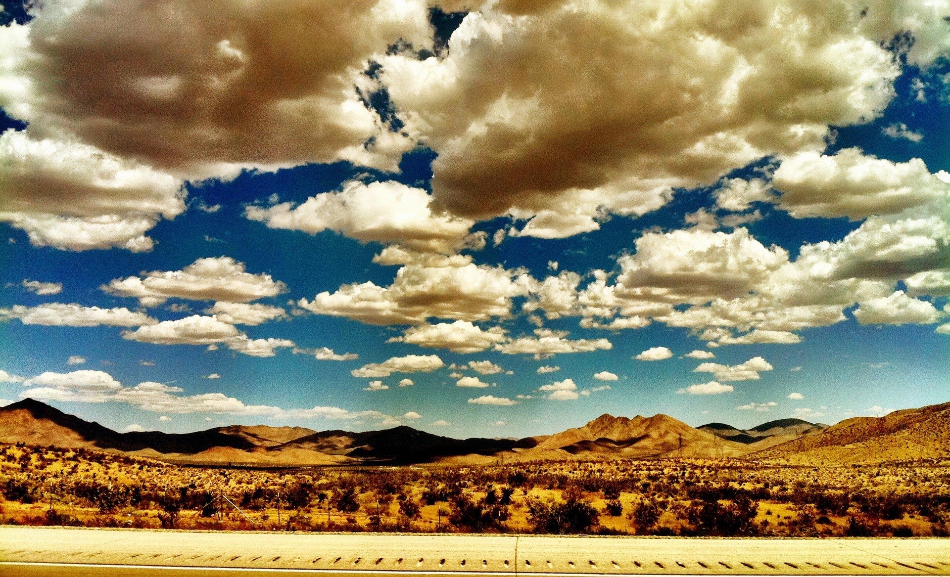Desert landscape with clouds