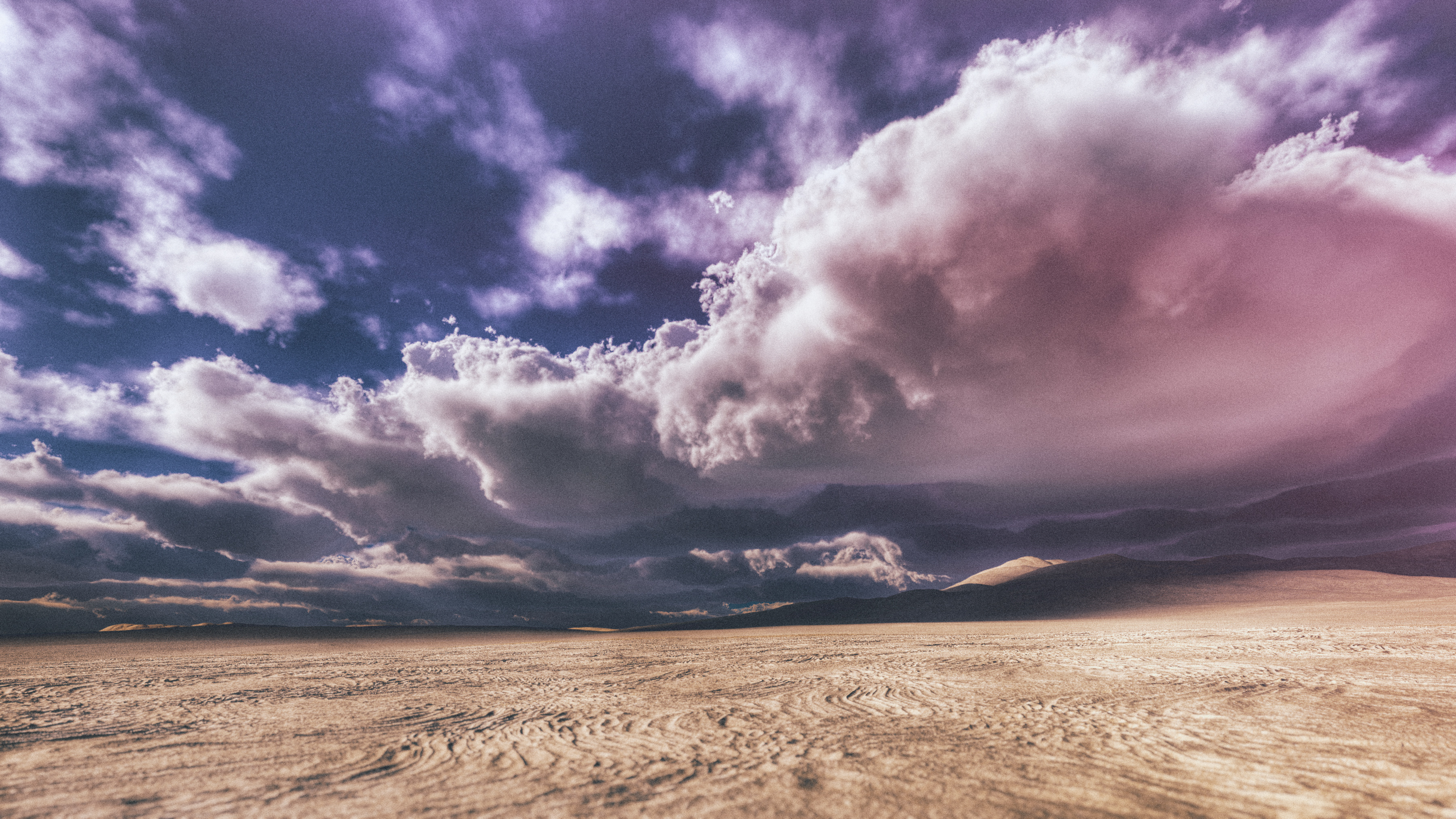 Desert landscape with dramatic clouds