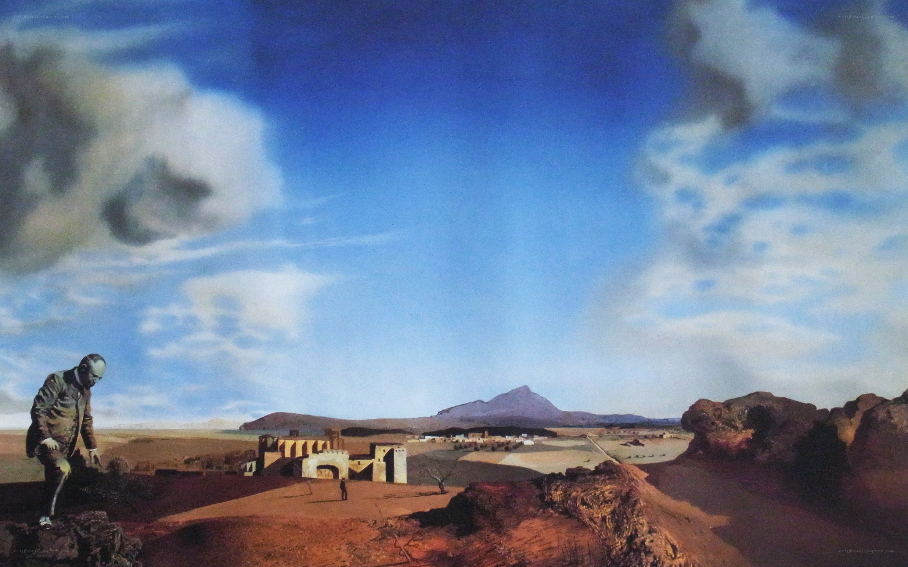Desert landscape with figure