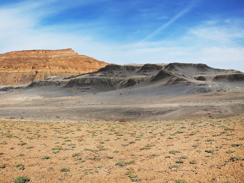Desert Landscape with Hills — Blue, Arid
