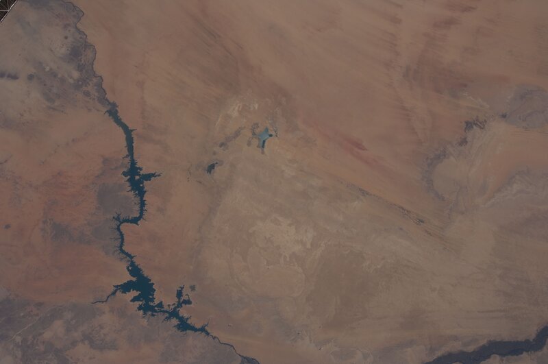 Desert landscape with lake