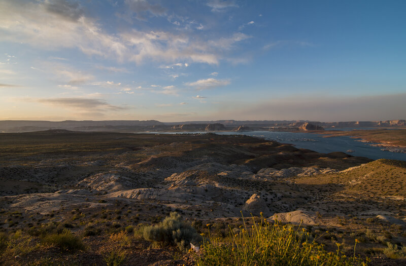 Desert Landscape with Lake — Blue