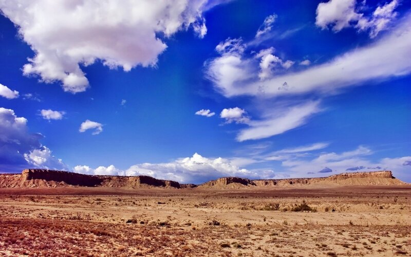 Desert Landscape with Mesas — Blue