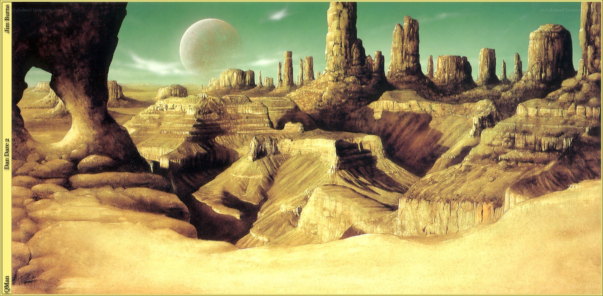 Desert landscape with moon