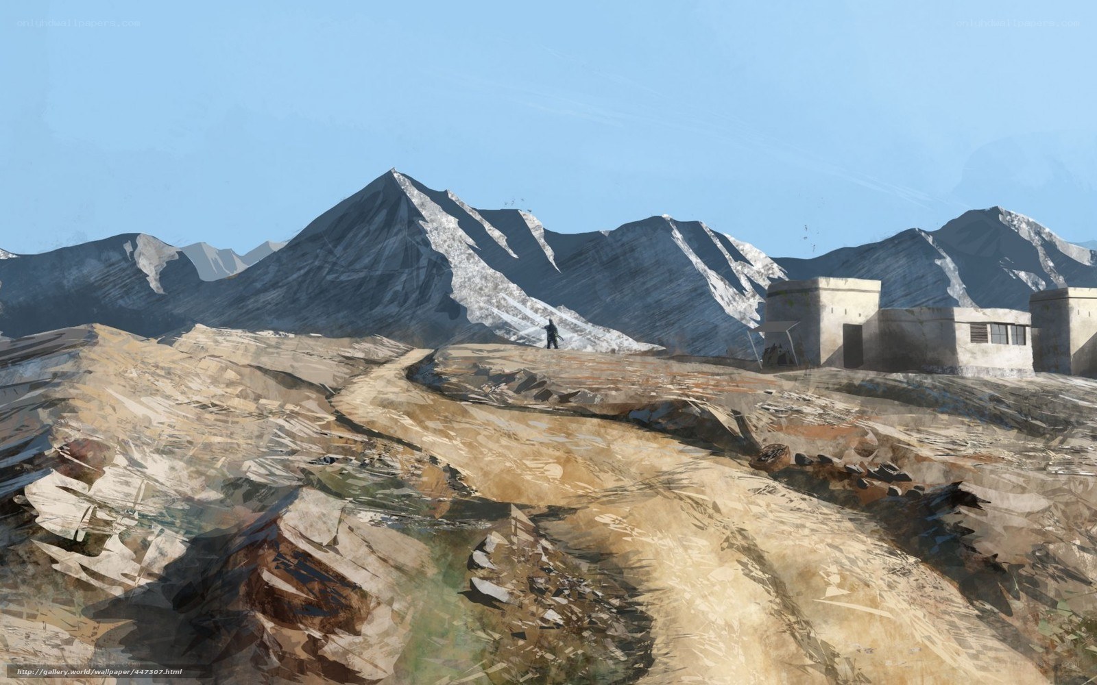 Desert landscape with mountains