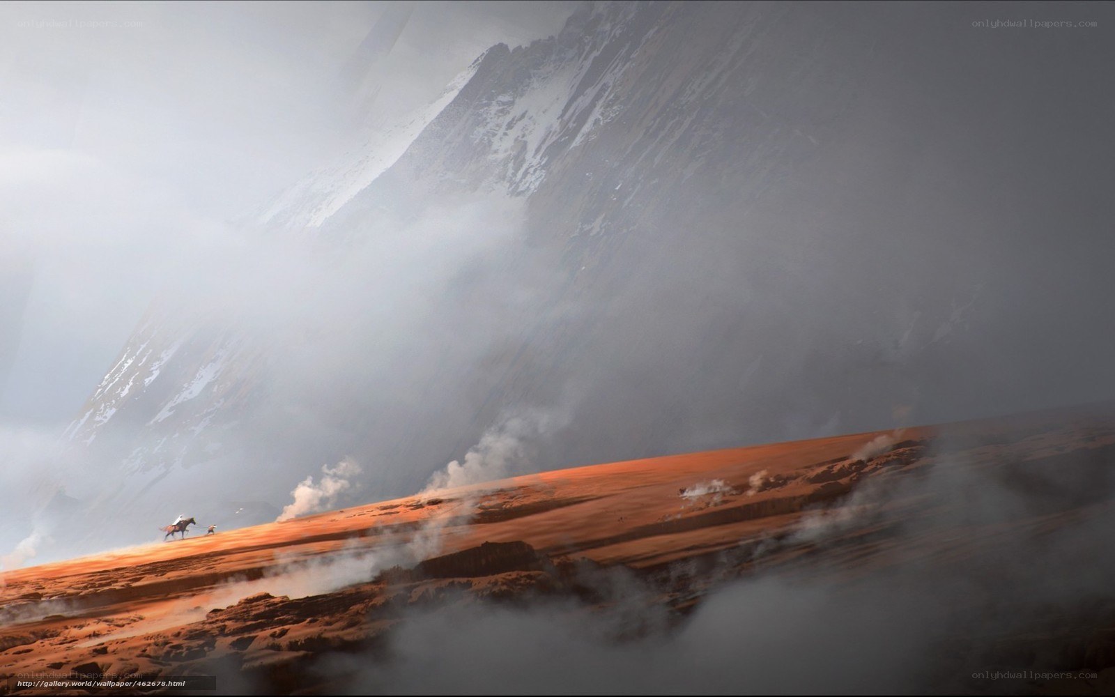 Desert landscape with mountains