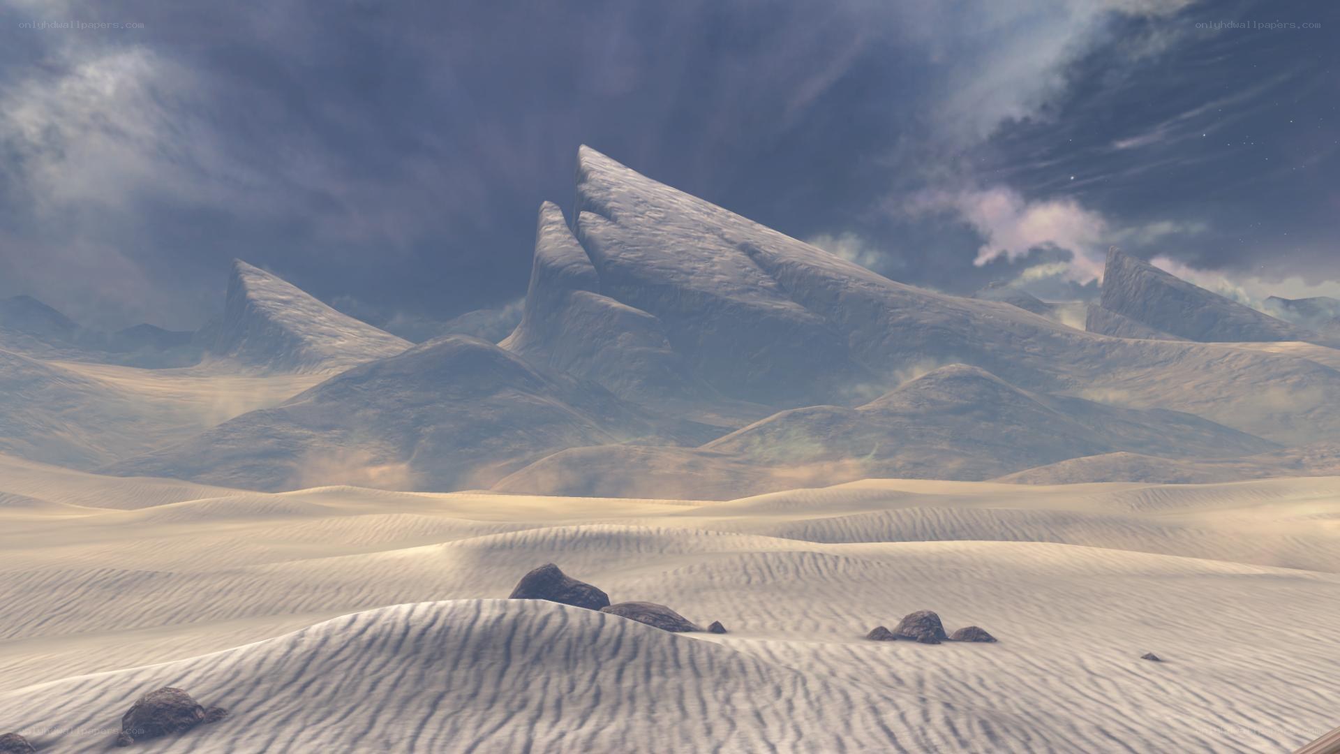 desert landscape with mountains