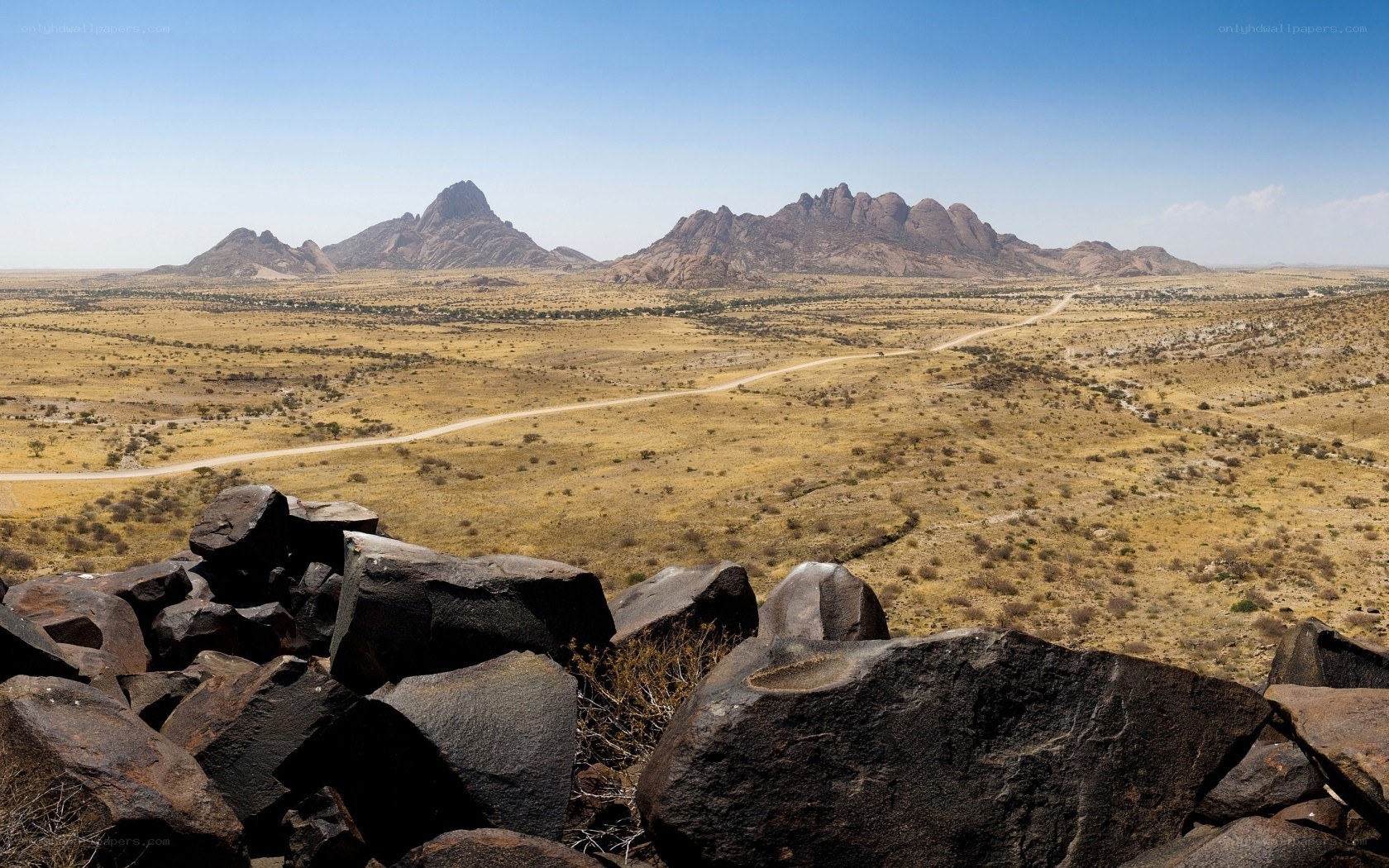 Desert landscape with mountains
