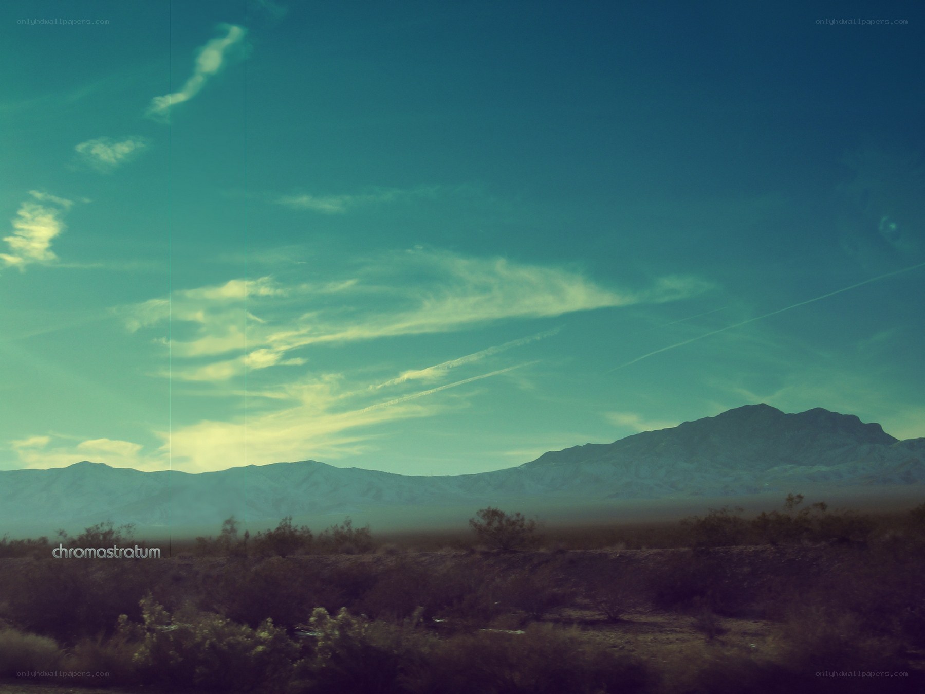Desert landscape with mountains