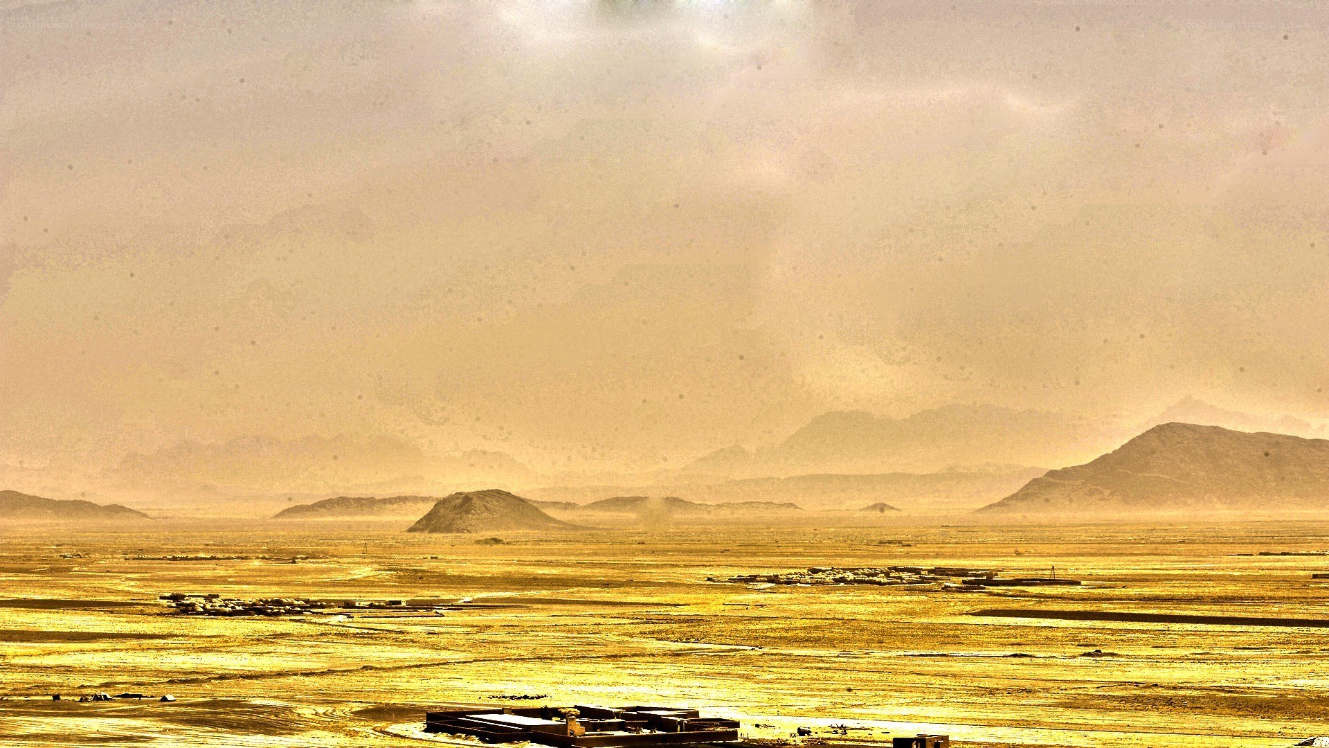 Desert landscape with mountains