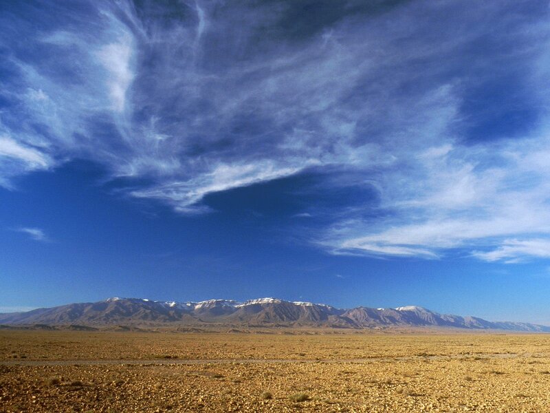 Desert landscape with mountains