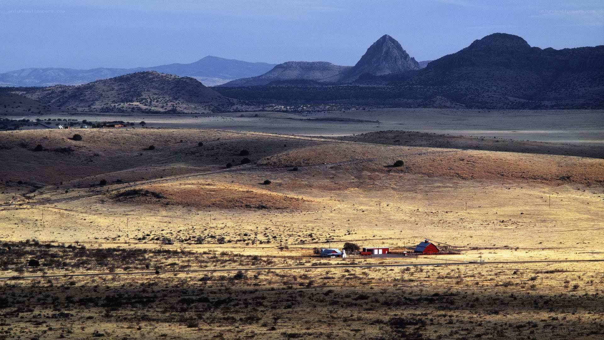 Desert landscape with mountains