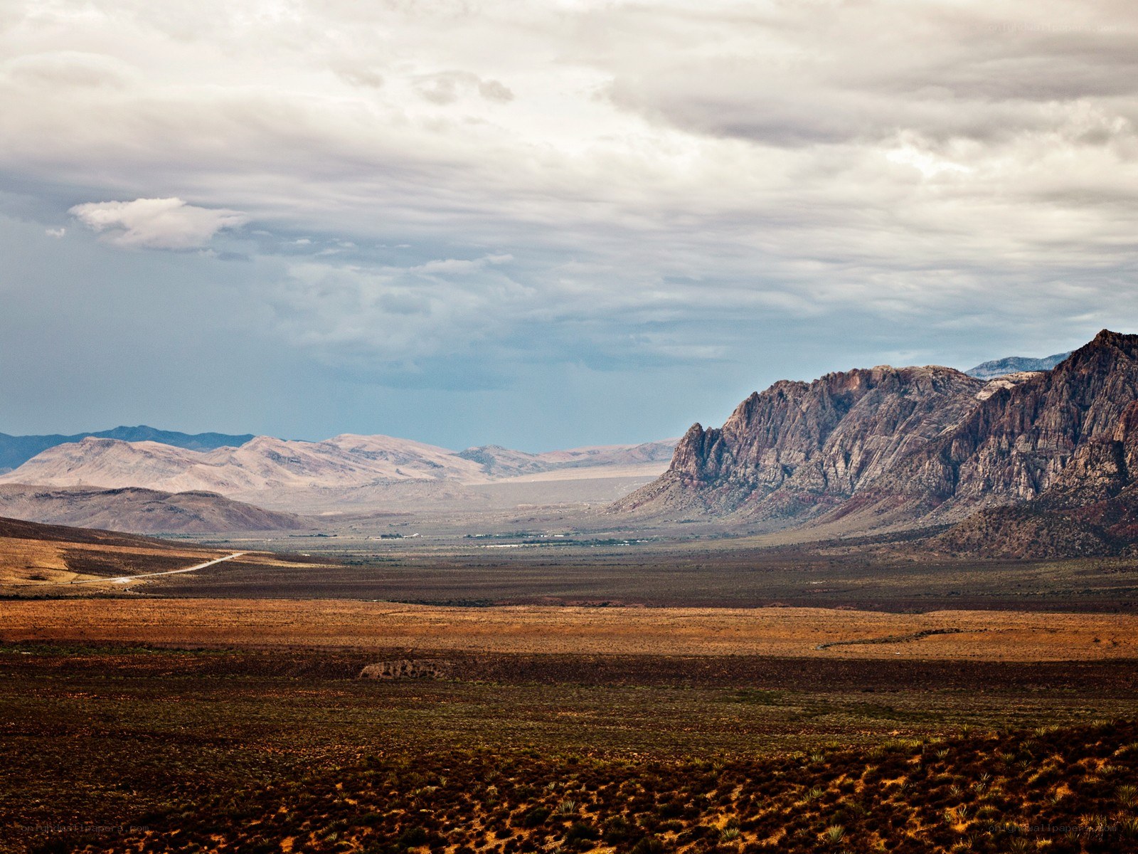 Desert landscape with mountains