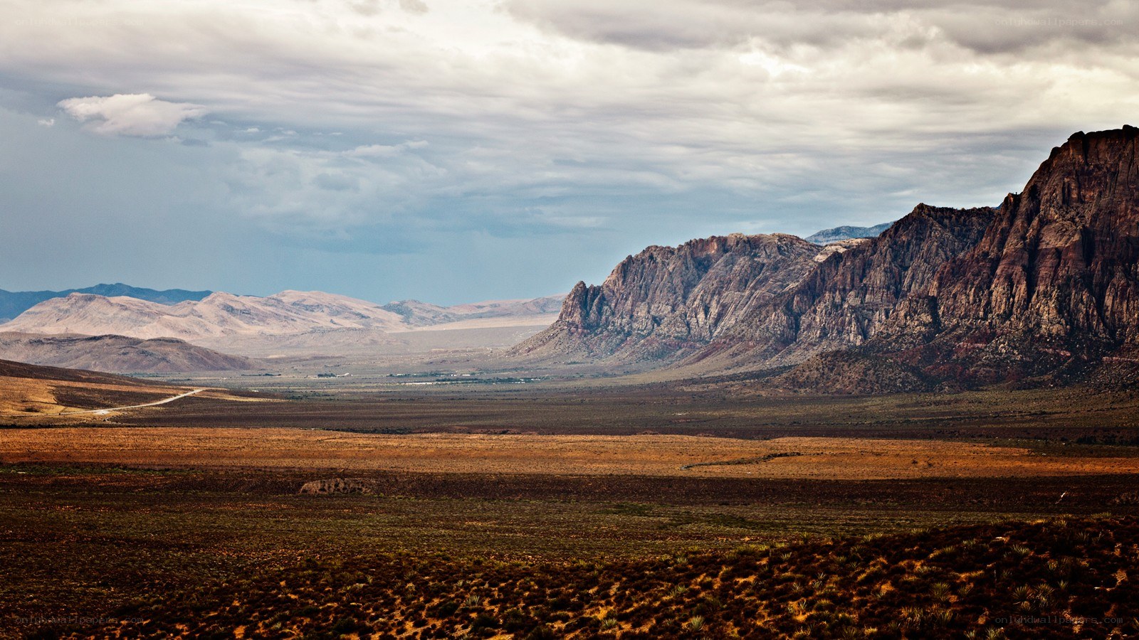 desert landscape with mountains