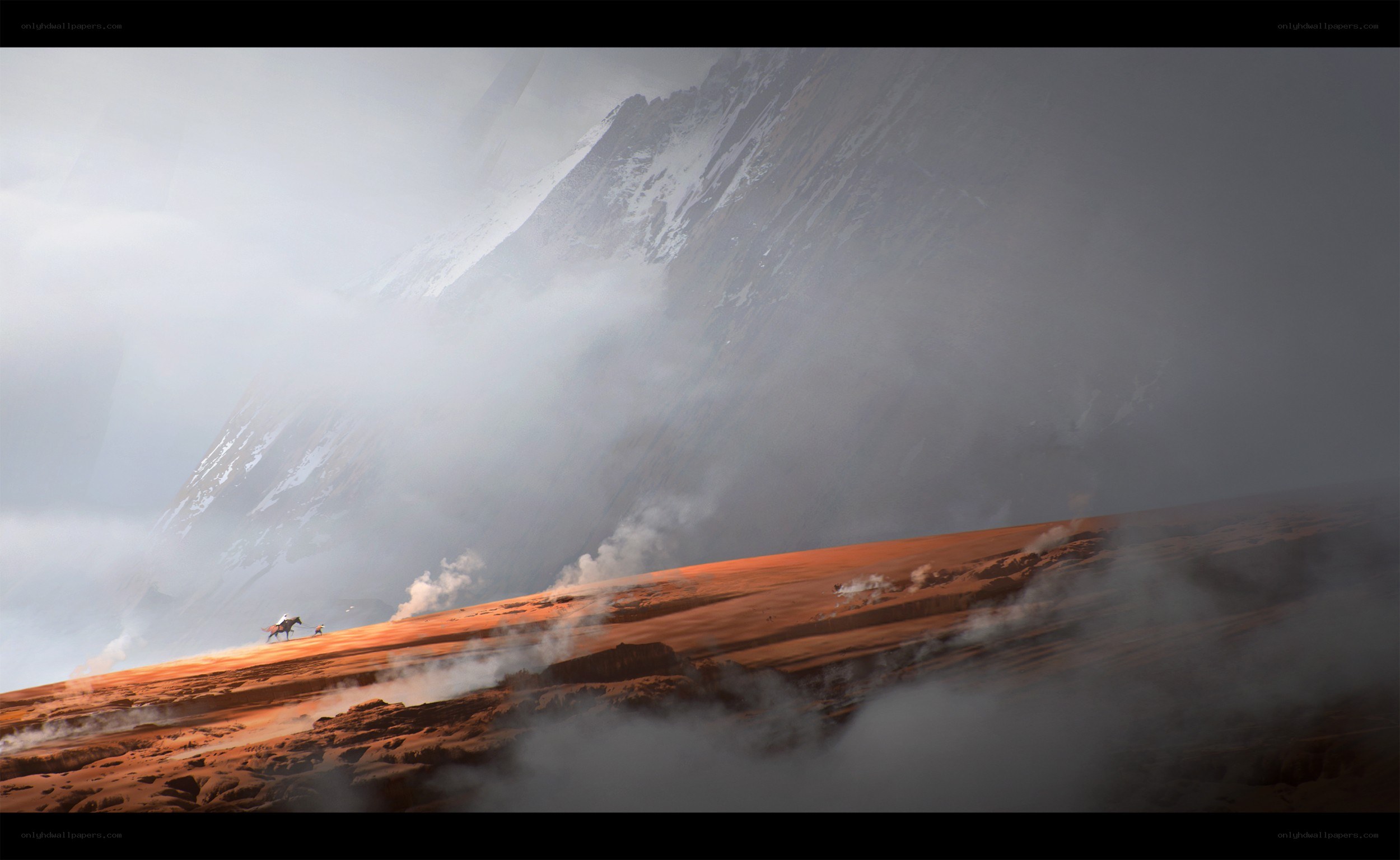 Desert landscape with mountains