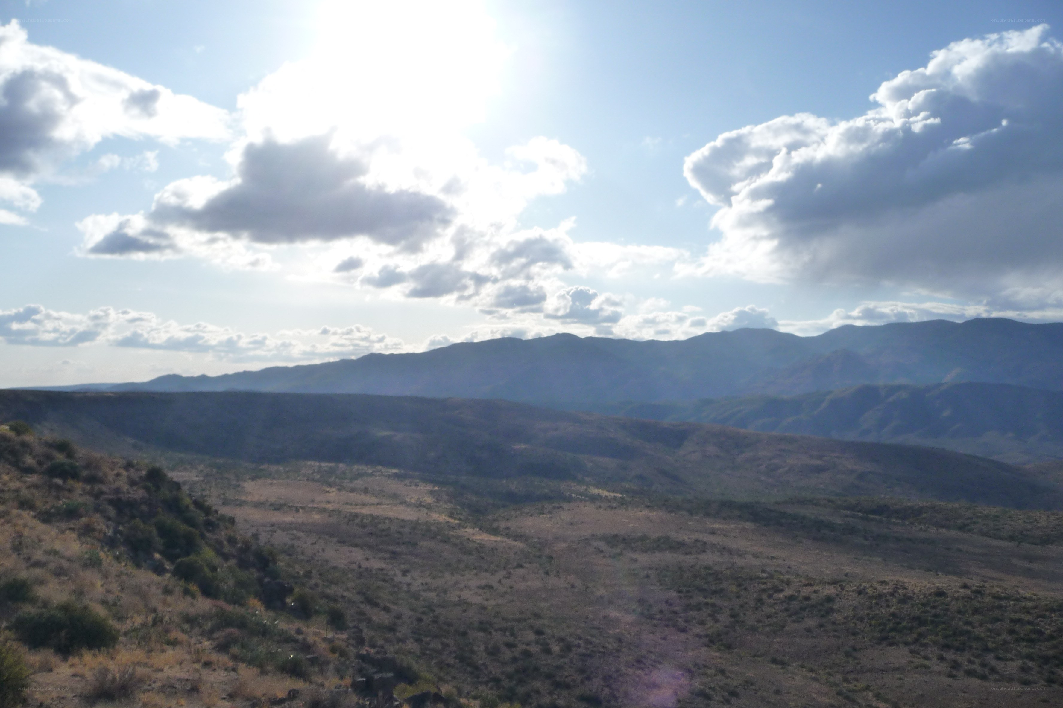 Desert landscape with mountains