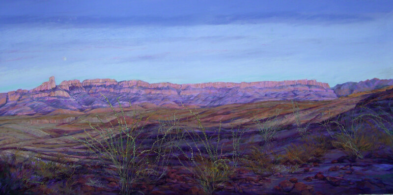 Desert Landscape with Mountains — Purple