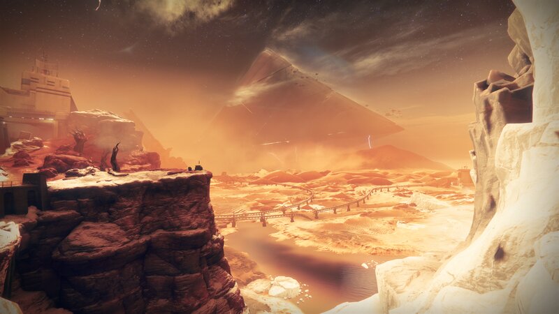 Desert Landscape with Pyramid — Orange