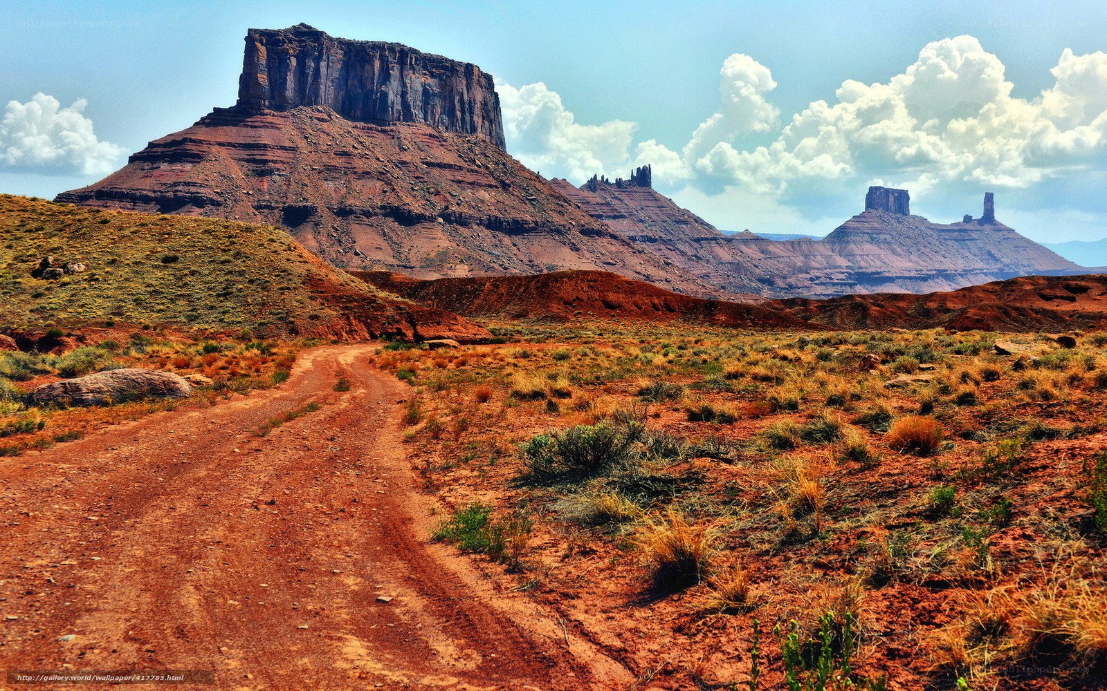 Desert landscape with red rock formations