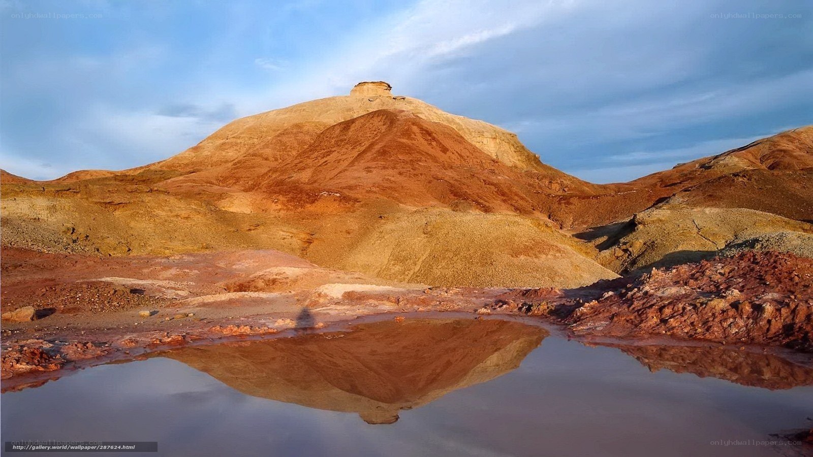 Desert landscape with reflection