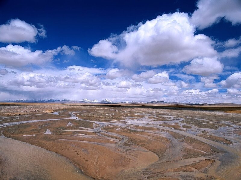 Desert landscape with riverbed