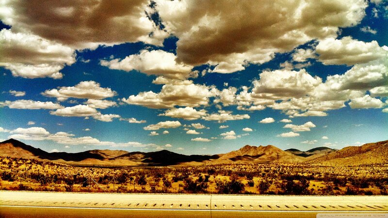 Desert Landscape with Road — Blue